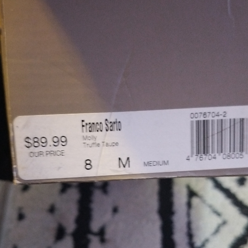 Franco Sarto Tan Perforated Chunky Heel Heels - Picture 8 of 8